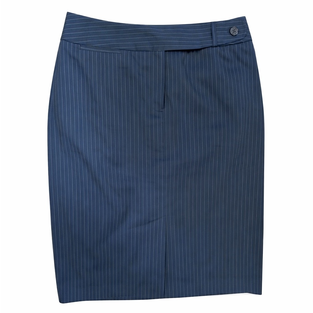 Talbots Navy Blue Pinstripe Stretch Pencil Skirt Lined Women’s 8